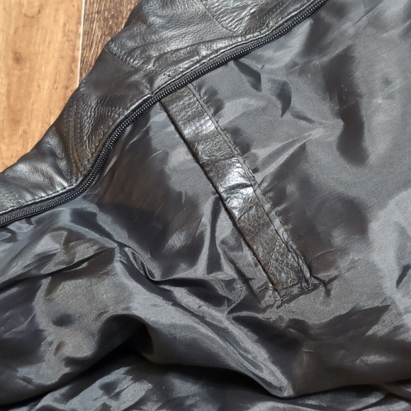 Diamond Plate Buffalo Leather Patchwork Motorcycle Jacket Size XL Insane Detail - Picture 14 of 17